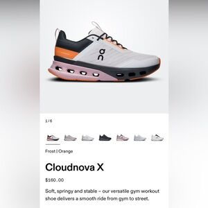 On Running Frost and Orange Athletic Shoes